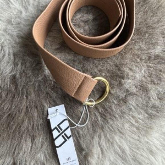 B-LOW THE BELT Mia Belt | Tan Pebbled Vegan Leather | NWT 50” - Picture 4 of 6